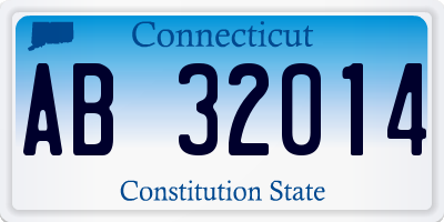 CT license plate AB32014