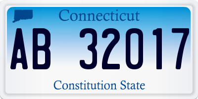 CT license plate AB32017