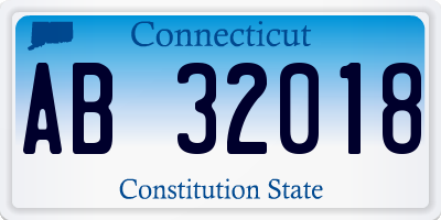 CT license plate AB32018