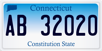 CT license plate AB32020