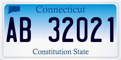 CT license plate AB32021