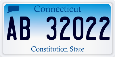 CT license plate AB32022