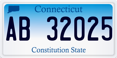 CT license plate AB32025