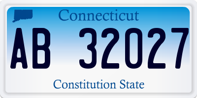 CT license plate AB32027