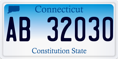 CT license plate AB32030