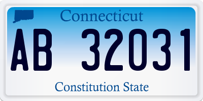 CT license plate AB32031