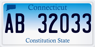 CT license plate AB32033