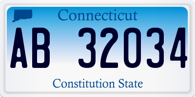 CT license plate AB32034