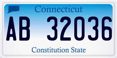 CT license plate AB32036