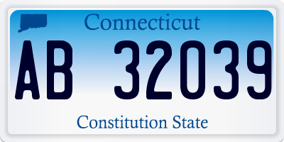 CT license plate AB32039