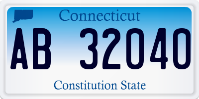 CT license plate AB32040