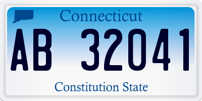 CT license plate AB32041