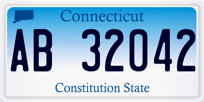 CT license plate AB32042