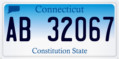 CT license plate AB32067