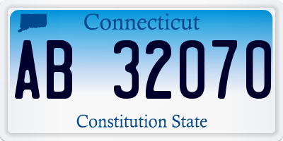 CT license plate AB32070