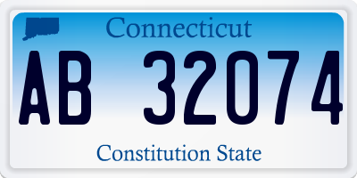 CT license plate AB32074