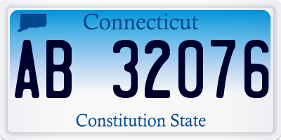 CT license plate AB32076