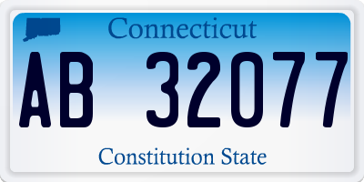 CT license plate AB32077