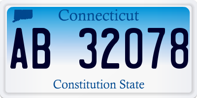 CT license plate AB32078