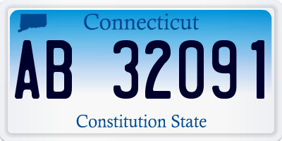 CT license plate AB32091