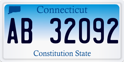 CT license plate AB32092