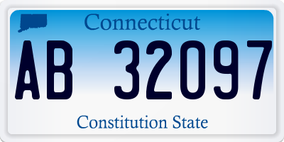 CT license plate AB32097