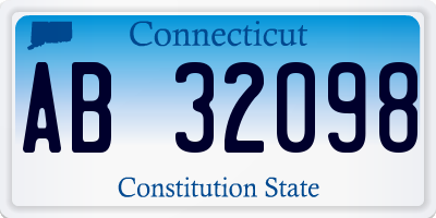 CT license plate AB32098