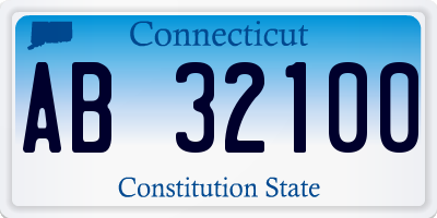 CT license plate AB32100