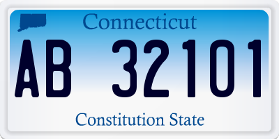 CT license plate AB32101