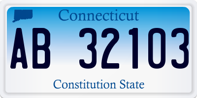 CT license plate AB32103