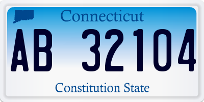 CT license plate AB32104