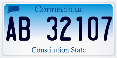 CT license plate AB32107