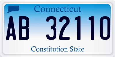 CT license plate AB32110