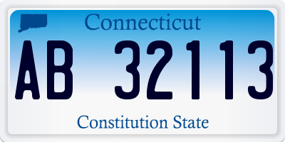 CT license plate AB32113