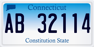 CT license plate AB32114