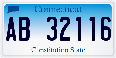 CT license plate AB32116