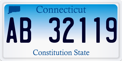 CT license plate AB32119