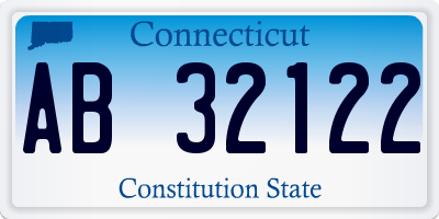 CT license plate AB32122