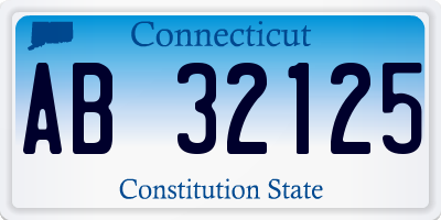 CT license plate AB32125