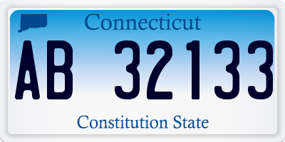 CT license plate AB32133