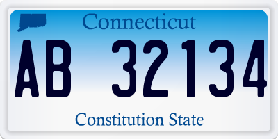 CT license plate AB32134