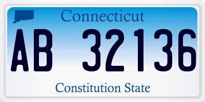 CT license plate AB32136