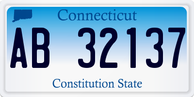 CT license plate AB32137