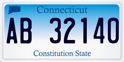 CT license plate AB32140