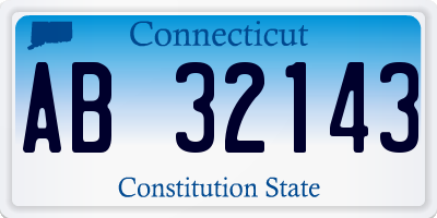 CT license plate AB32143