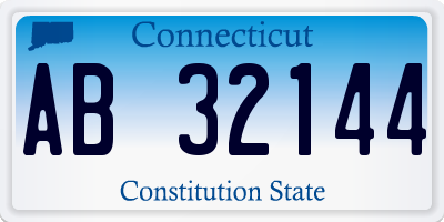 CT license plate AB32144