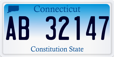 CT license plate AB32147