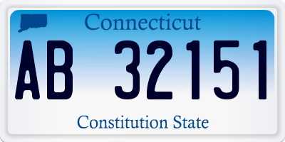 CT license plate AB32151