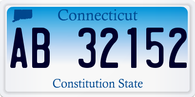 CT license plate AB32152