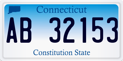 CT license plate AB32153